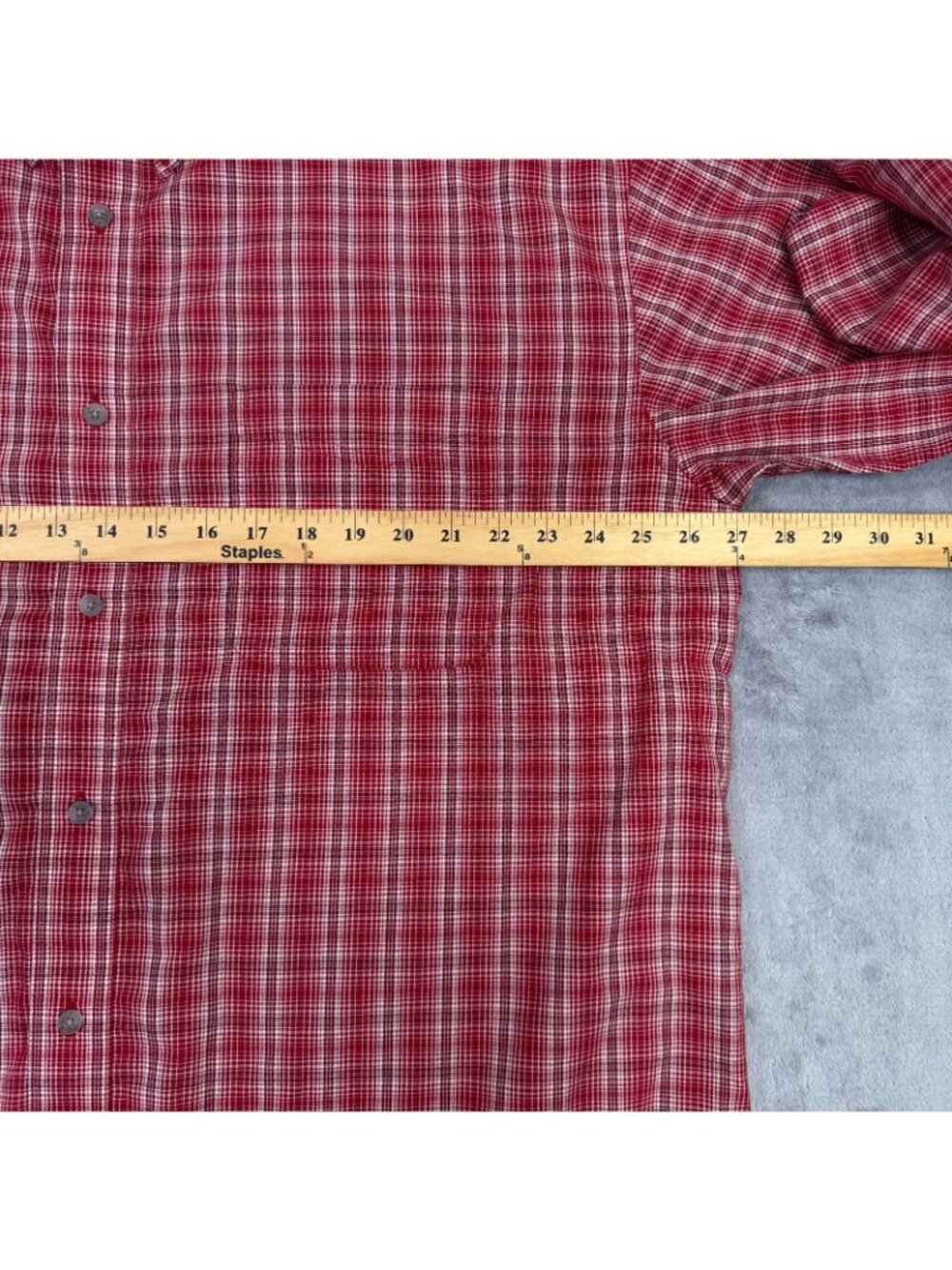Wrangler Riata Shirt Mens 2XLT Red Plaid Button Down Western Cowboy 2XL Tall - Picture 8 of 11